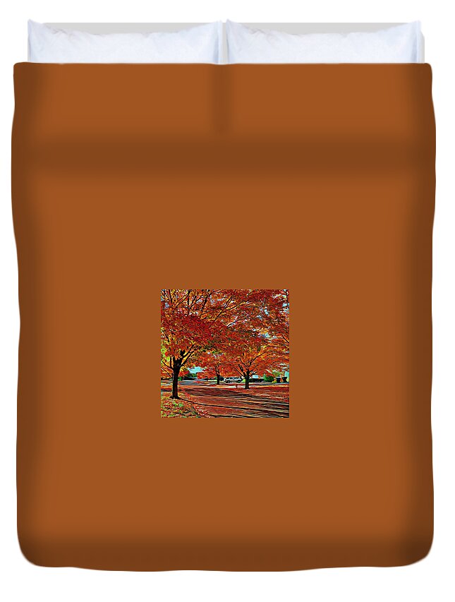 Autumn Duvet Cover featuring the photograph Tulsa Street by Robert Knight
