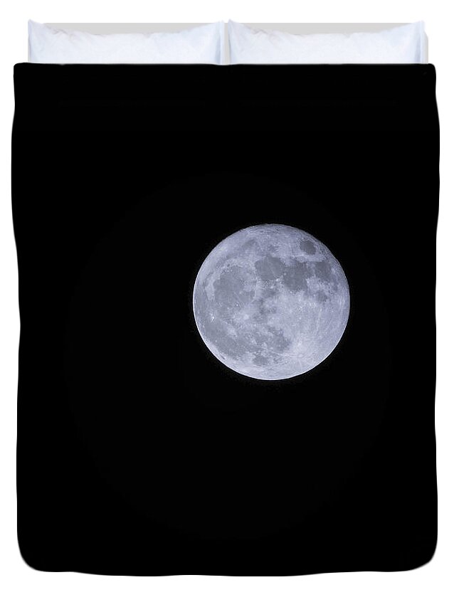 Supermoon Duvet Cover featuring the photograph Tungsten Super Moon 2 by Robert Knight