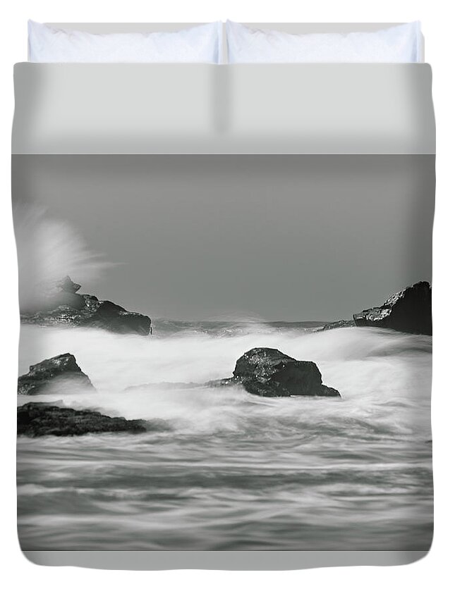 Beach Duvet Cover featuring the photograph Turbulent Thoughts by Alex Lapidus