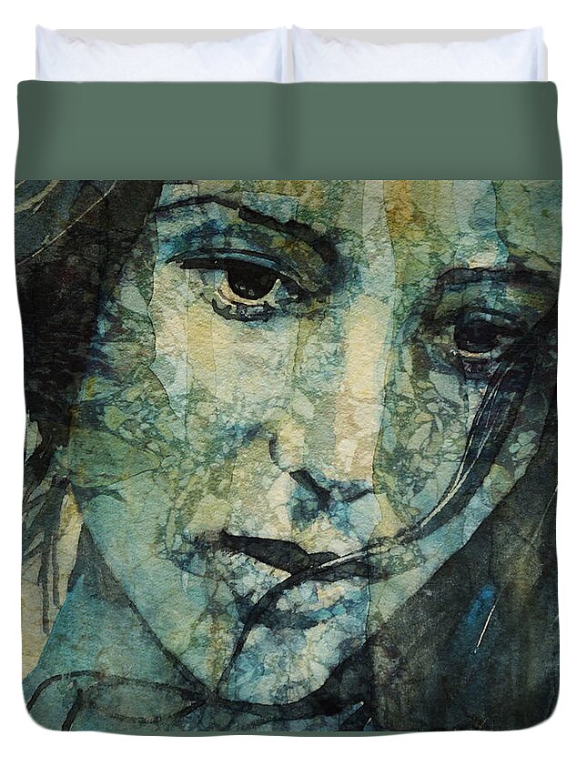 Love Duvet Cover featuring the painting Turn Down These Voices Inside My Head by Paul Lovering