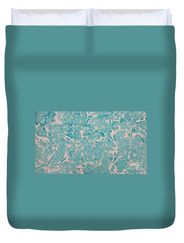  Duvet Cover featuring the painting Turquoise Battal by Daniela Easter