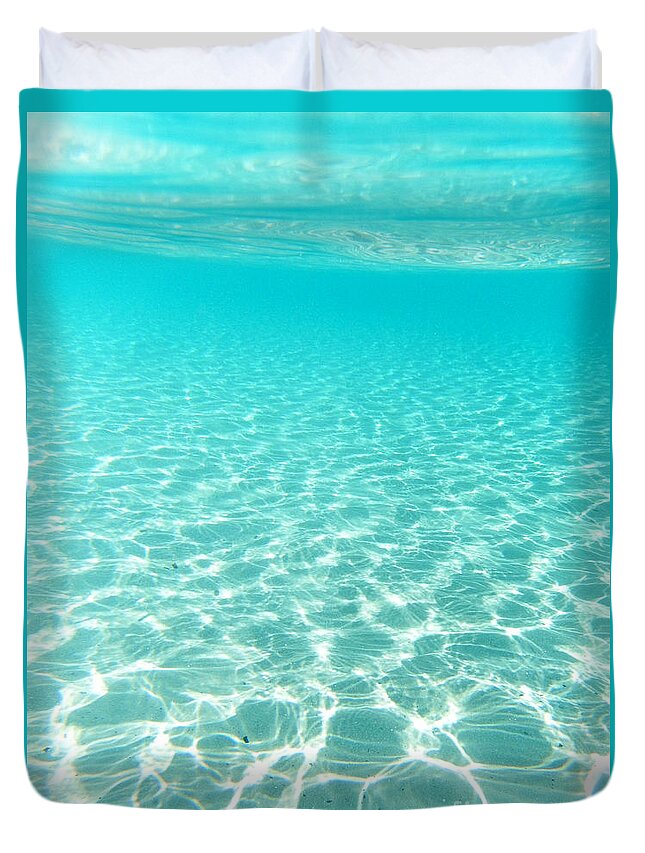 Beach Duvet Cover featuring the photograph Turquoise dive into the Adriatic by Lidija Ivanek - SiLa