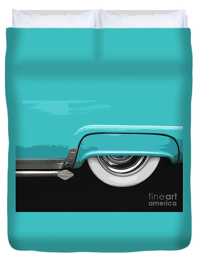 Fender Duvet Cover featuring the photograph Turquoise Skirt by Dennis Hedberg