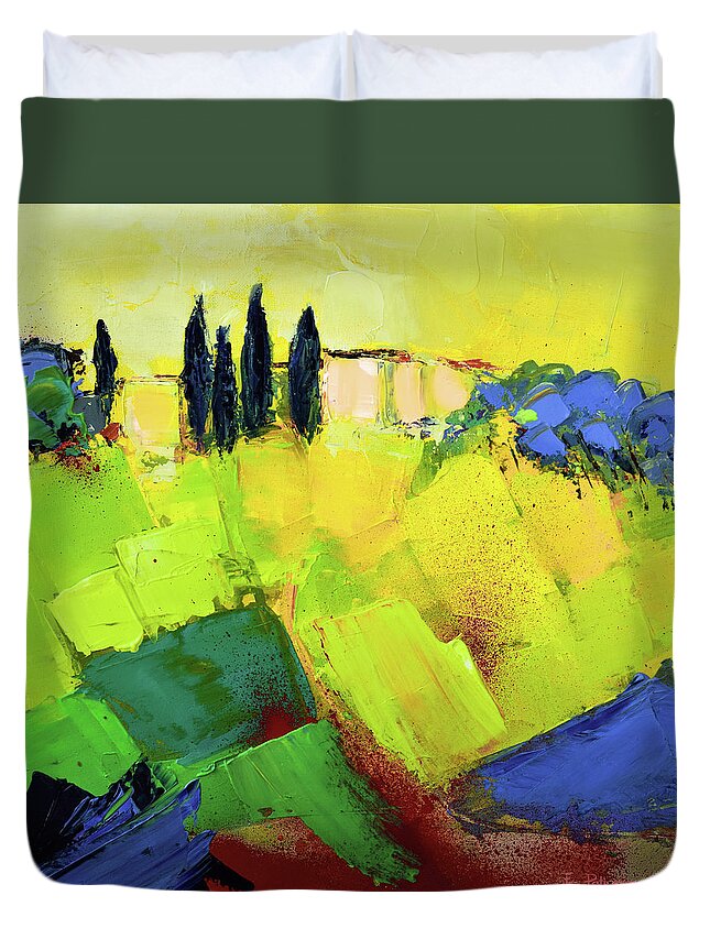 Tuscany Duvet Cover featuring the painting Tuscany Colors by Elise Palmigiani