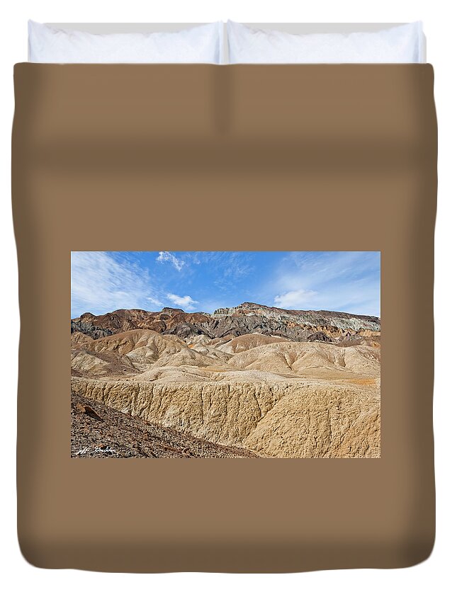 Arid Climate Duvet Cover featuring the photograph Twenty Mule Team Canyon by Jeff Goulden