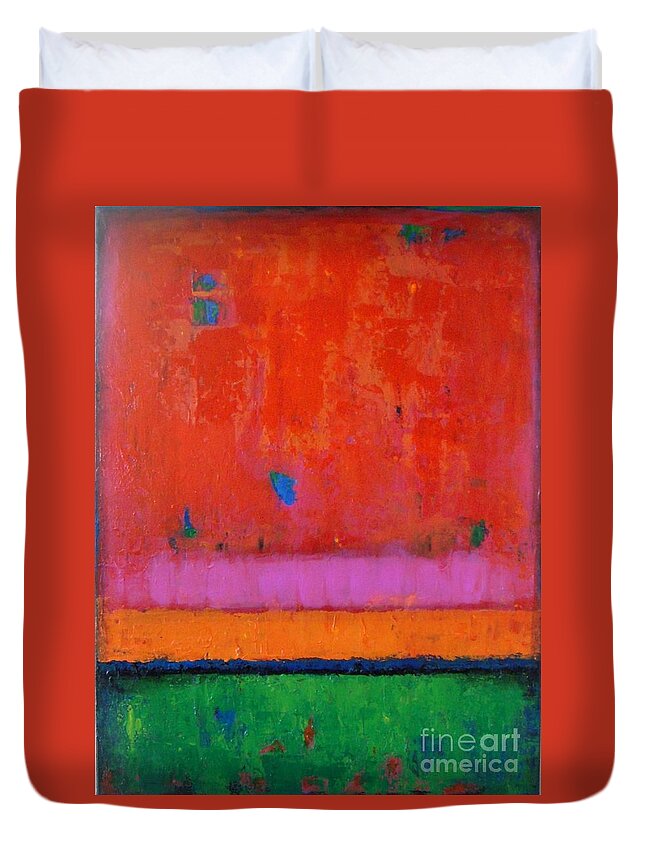 Abstract Duvet Cover featuring the painting Twice To by Vesna Antic