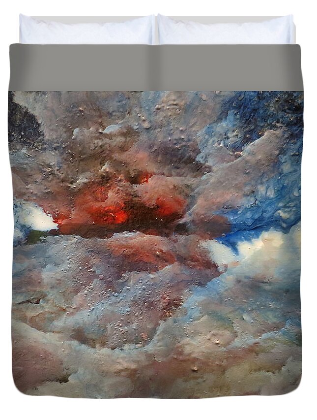 Abstract Duvet Cover featuring the painting Twilight by Soraya Silvestri