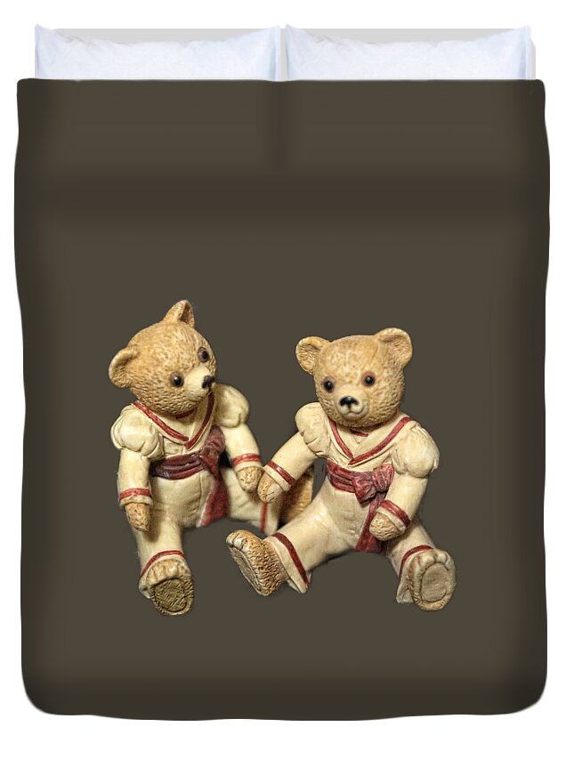 Bears Duvet Cover featuring the photograph Twin Hagara Bears by Linda Phelps