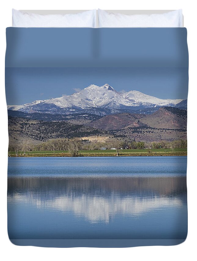 Beautiful Duvet Cover featuring the photograph Twin Peaks McCall Reservoir Reflection by James BO Insogna