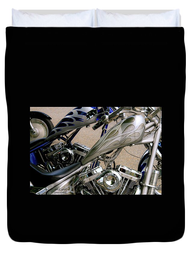Motorcycles Duvet Cover featuring the photograph Twins, fraternal by Mark Alesse