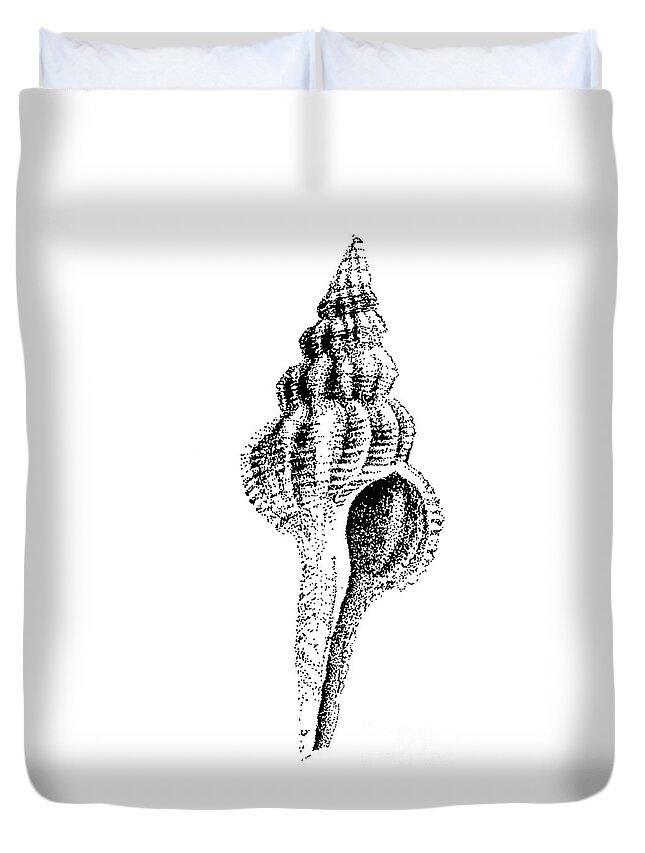 Sea Shell Duvet Cover featuring the drawing twirly Shell by Shelley Myers