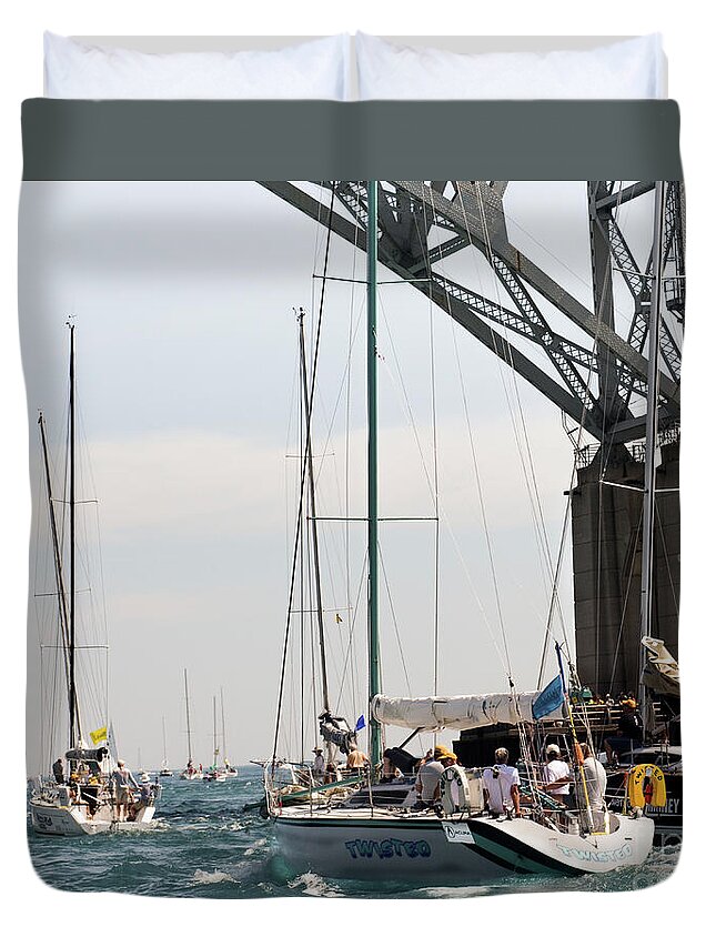 Bells Beer Bayview Mackinac Race Duvet Cover featuring the photograph Twisted by Randy J Heath