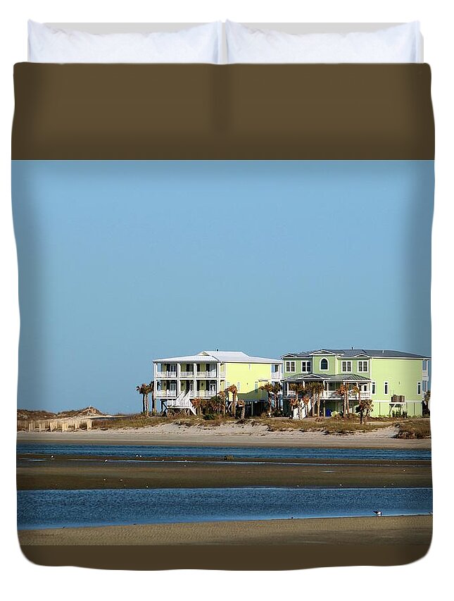 Two Duvet Cover featuring the photograph Two Beach Houses by Cynthia Guinn