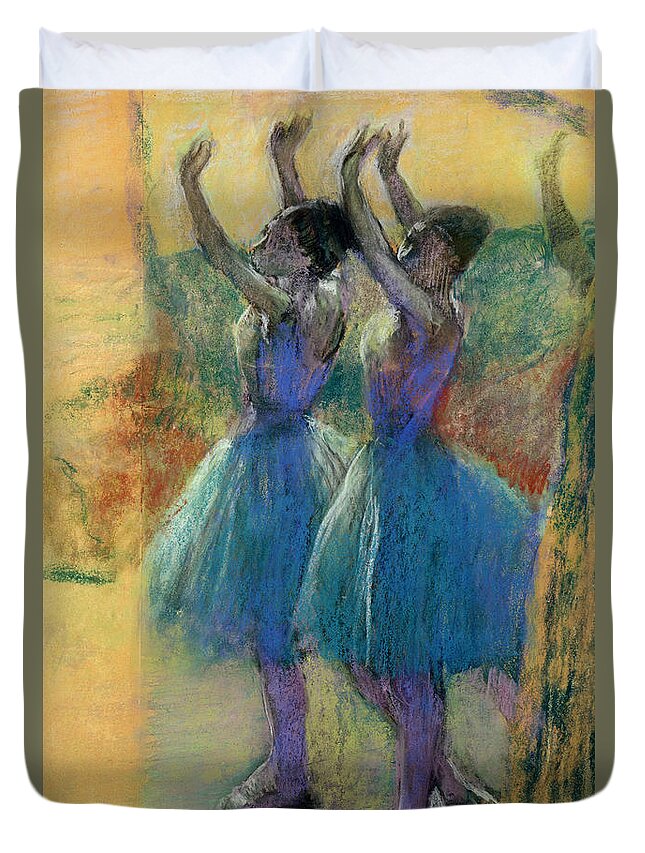 Two Blue Dancers Duvet Cover For Sale By Edgar Degas