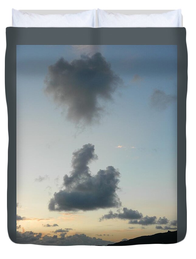 Nature Duvet Cover featuring the photograph Two Clouds by Gallery Of Hope 