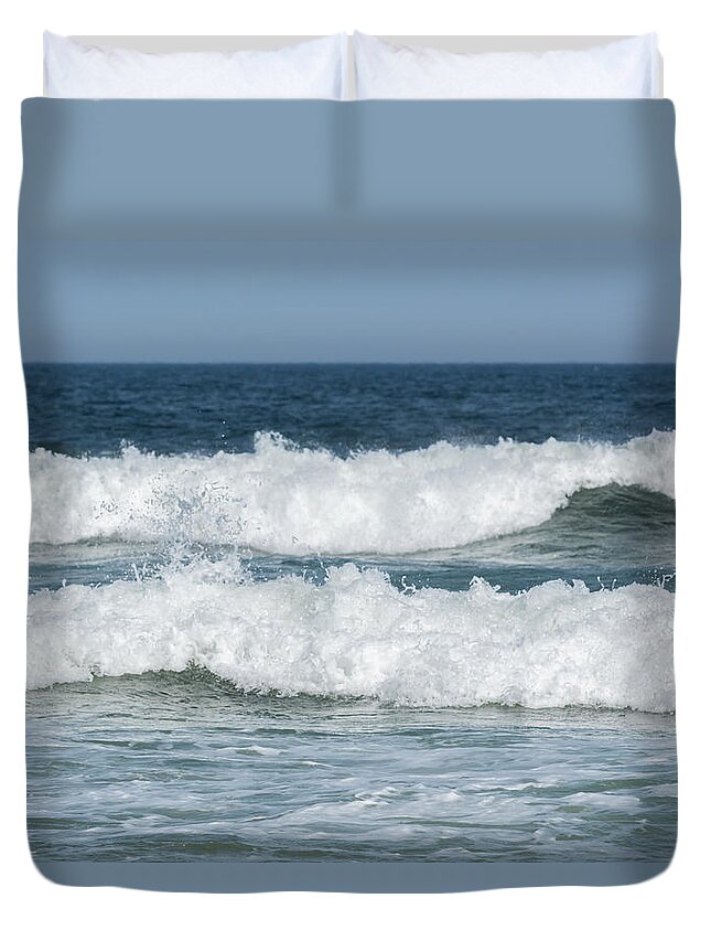 Two Ocean Waves Seaside New Jersey Duvet Cover For Sale By Terry