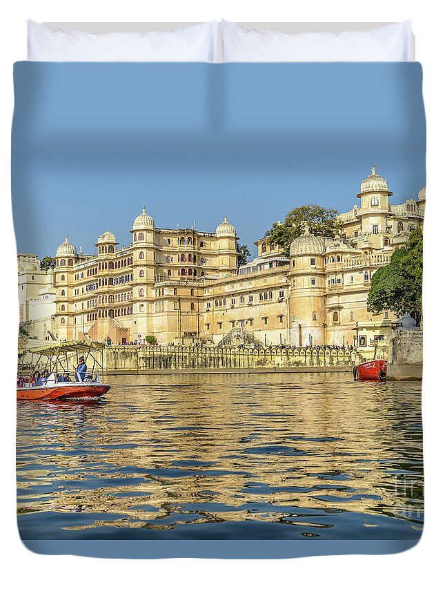 India Duvet Cover featuring the photograph Udaipur City Palace 01 by Werner Padarin