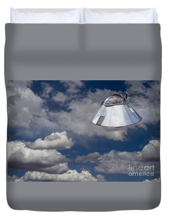 Ufo Duvet Cover featuring the photograph UFO Sighting by Tim Hightower