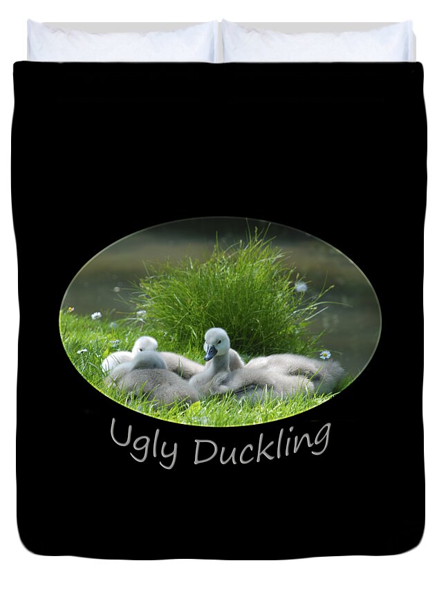 Swan Duvet Cover featuring the photograph Ugly Duckling by Richard Gibb