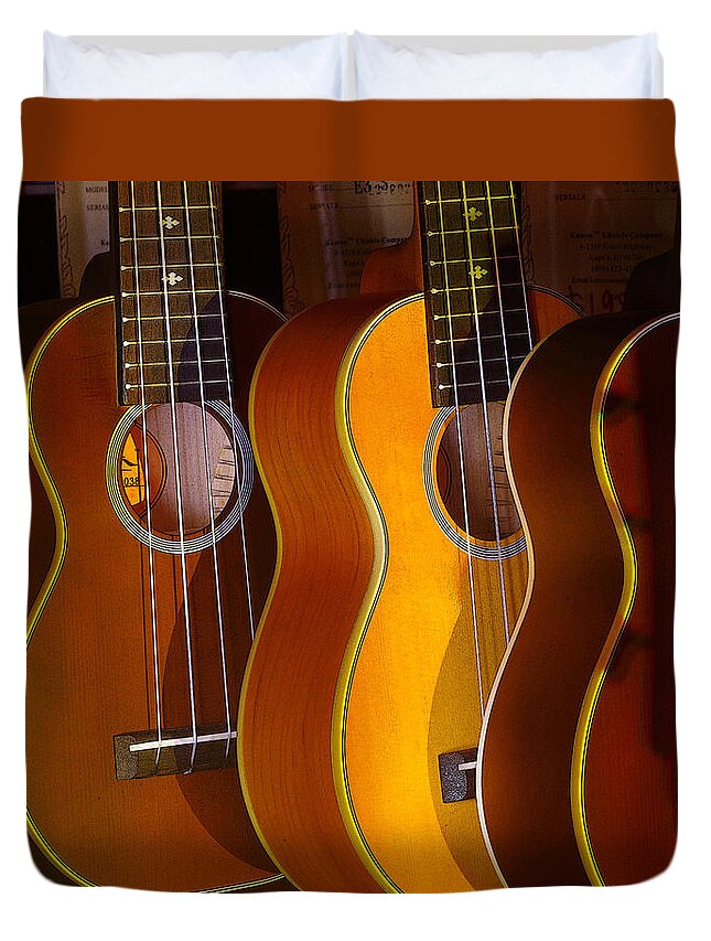 Ukes Duvet Cover featuring the photograph Ukes by Jim Mathis