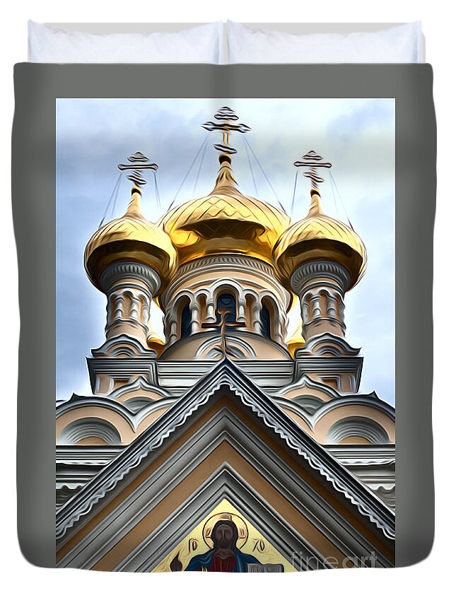 Ukrainian Duvet Cover featuring the photograph Ukrainian church by Andrew Michael