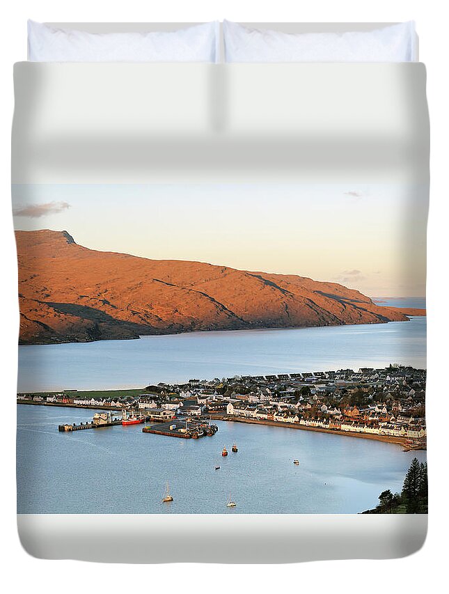 Ullapool Duvet Cover featuring the photograph Ullapool morning light by Grant Glendinning