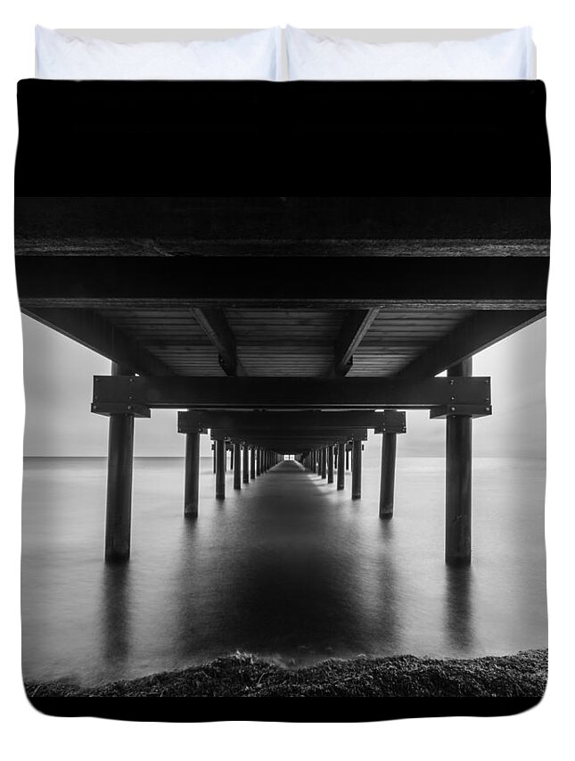Beach Duvet Cover featuring the photograph Under The Boardwalk by Marcus Karlsson Sall