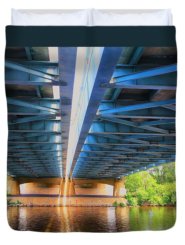Bridge Duvet Cover featuring the photograph Under The Bridge by Teresa Zieba
