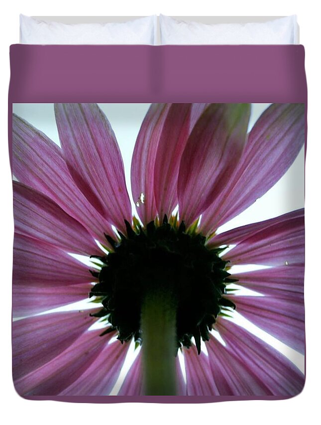 Flower Duvet Cover featuring the photograph Under The Cone by Justin Connor