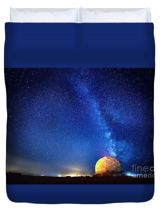 Under The Milky Way Duvet Cover featuring the photograph Under the Milky Way by Nir Ben-Yosef