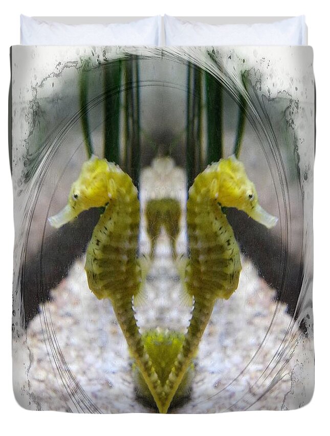 Sea Horse Duvet Cover featuring the photograph Under the Sea by Stoney Lawrentz