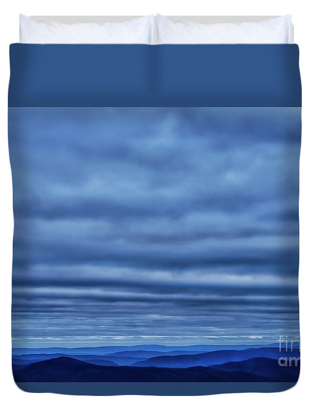 Winter Duvet Cover featuring the photograph Undulations Clouds and Mountains by Thomas R Fletcher