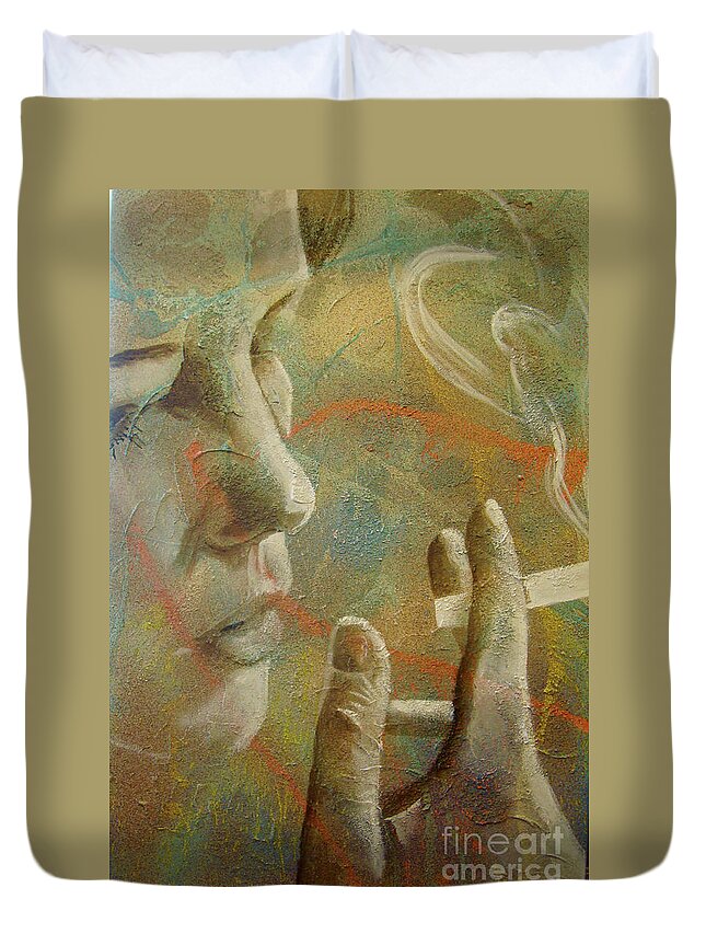 Feminine Duvet Cover featuring the painting Unfold by Stuart Engel