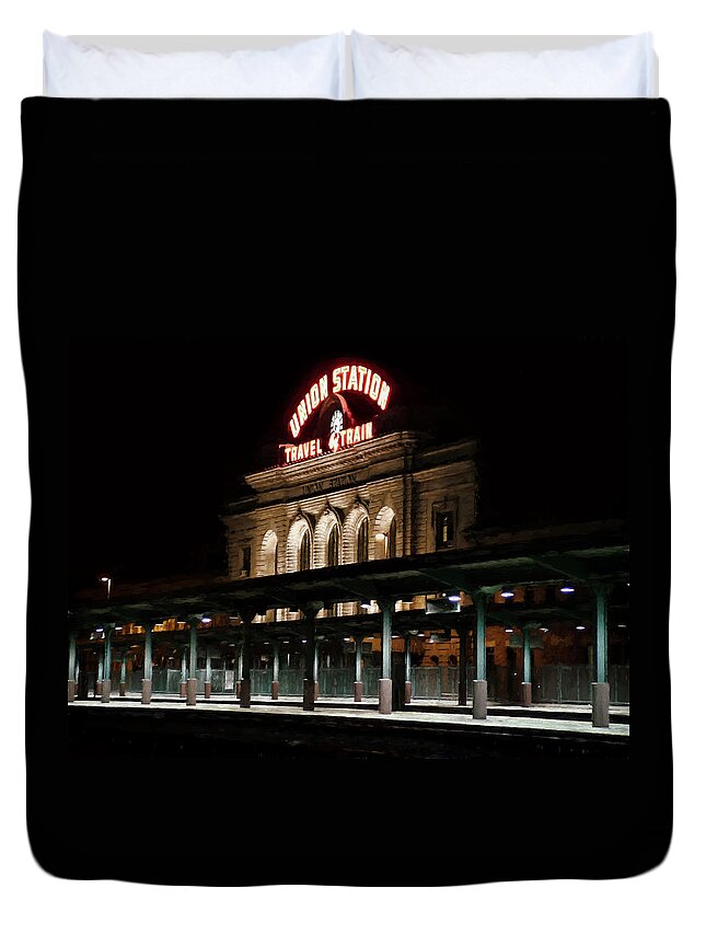 Union Station Duvet Cover featuring the photograph Union Station Denver Colorado by Ken Smith