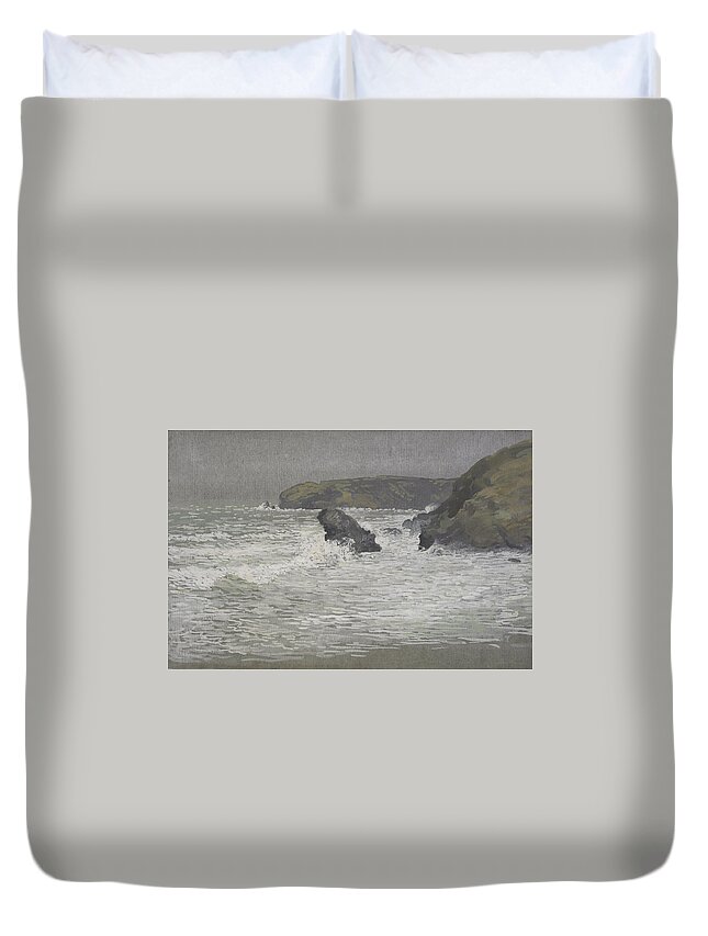 Coastal Scene Duvet Cover featuring the painting United Kingdom by Walter Crane