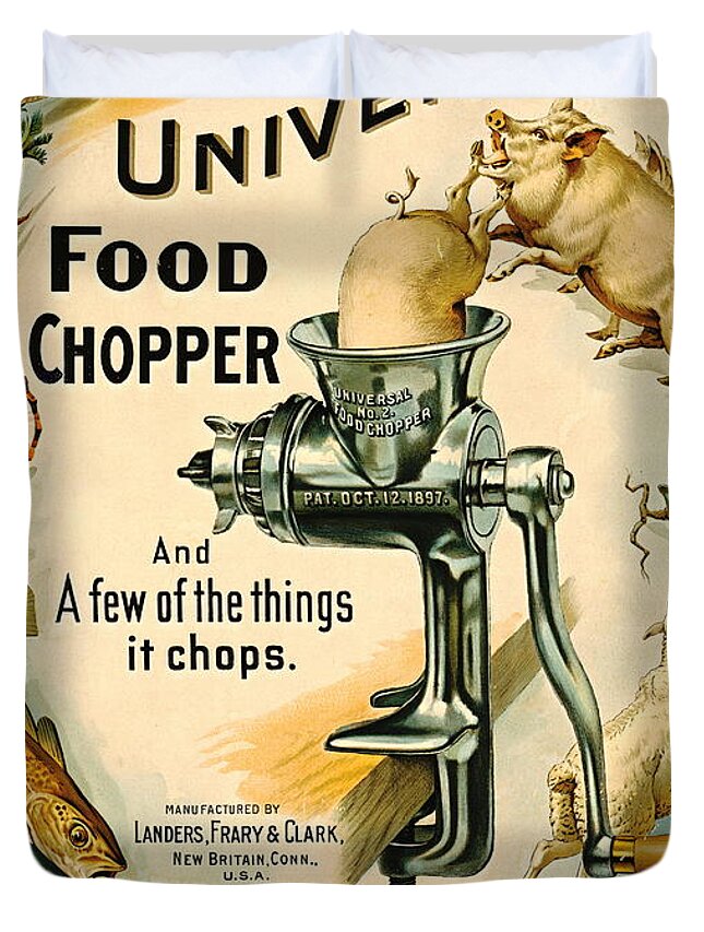 Universal Food Chopper 1897 Duvet Cover featuring the photograph Universal Food Chopper 1897 by Padre Art
