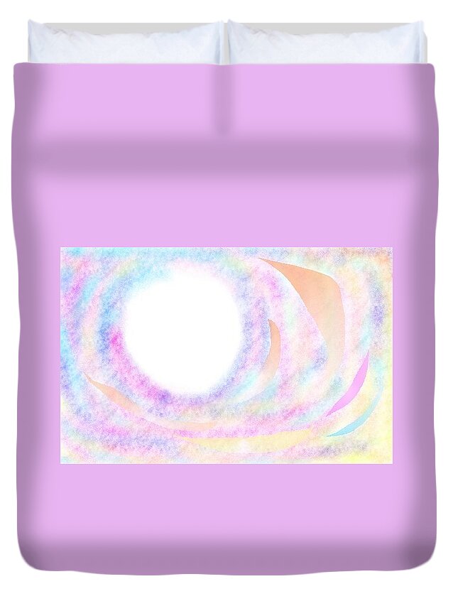 Universal Duvet Cover featuring the drawing Universal Swirl - Consciousness by Julia Woodman