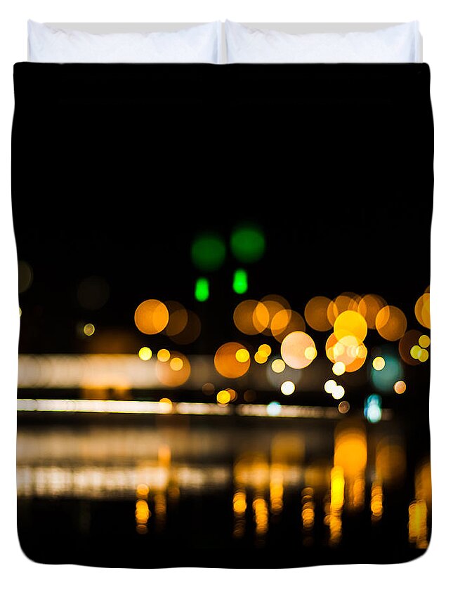 Abstract Abstract Light Duvet Cover featuring the photograph University Bridge by Marcus Karlsson Sall