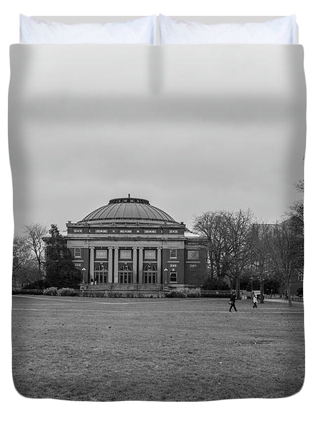 Big Ten Duvet Cover featuring the photograph university of Illinois Foellinger Auditorium by John McGraw