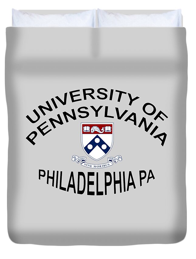University Of Pennsylvania Duvet Cover featuring the digital art University Of Pennsylvania Philadelphia P A by Movie Poster Prints