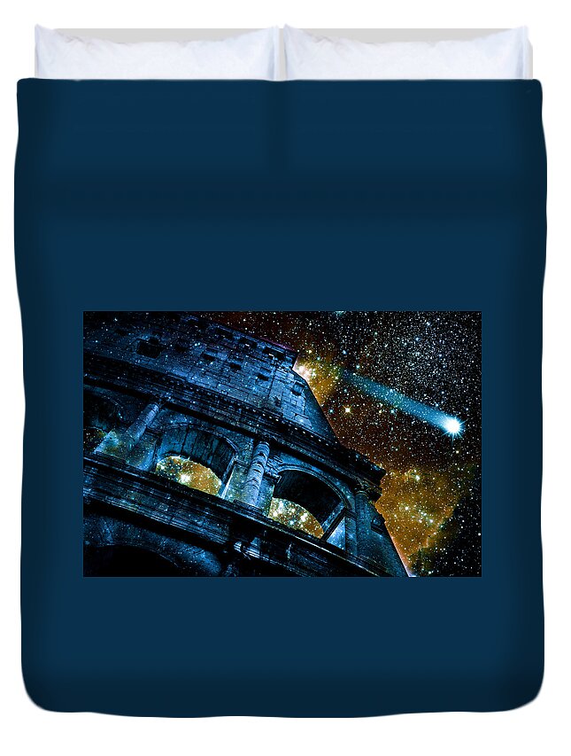 Colosseum Duvet Cover featuring the photograph Until The Last Star Falls by Aurelio Zucco