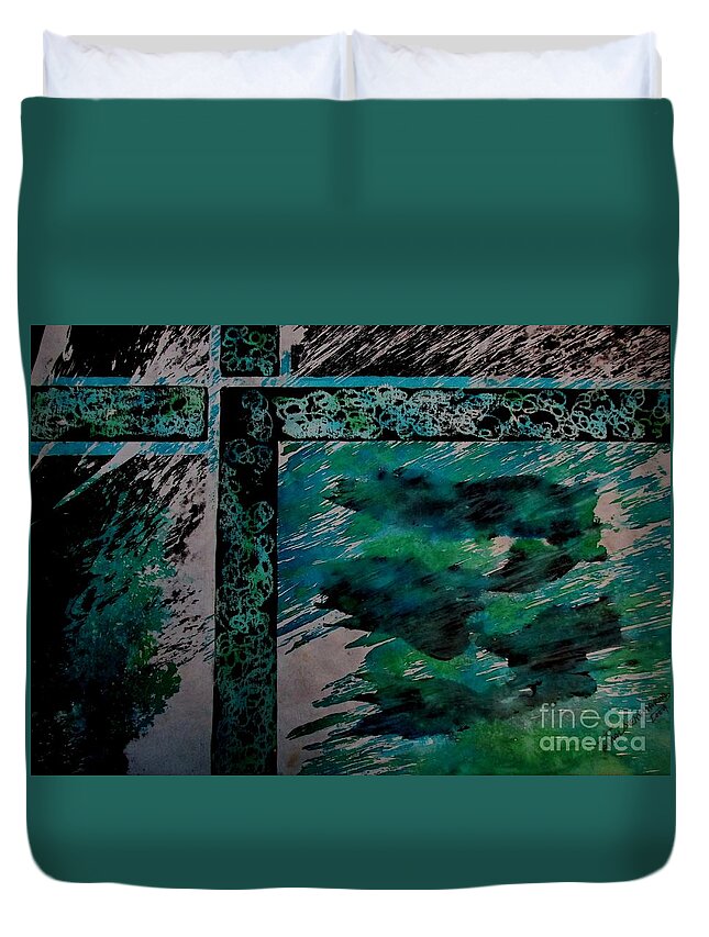 Art Duvet Cover featuring the mixed media Fencing -1 by Tamal Sen Sharma