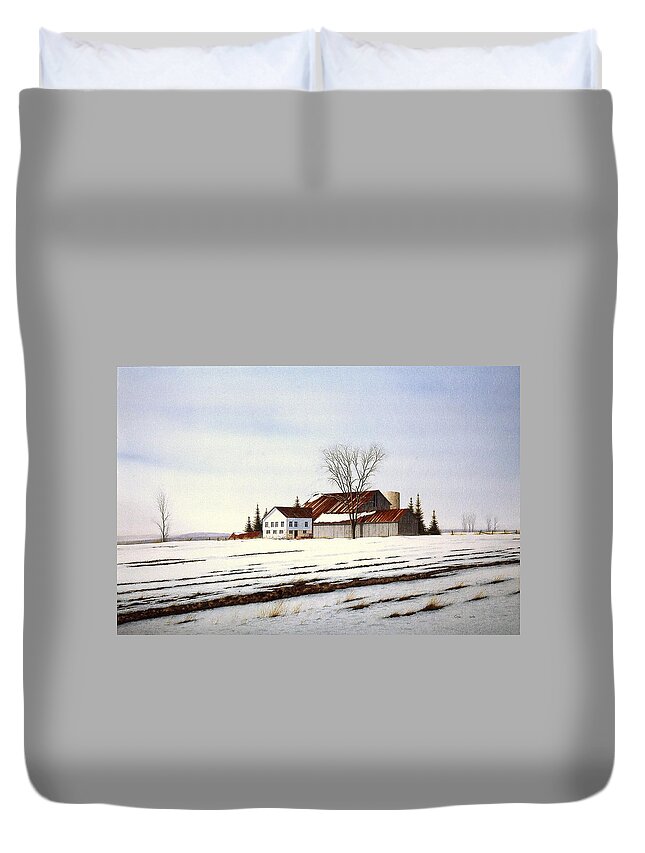 Winter Duvet Cover featuring the painting Untitled #9 by Conrad Mieschke
