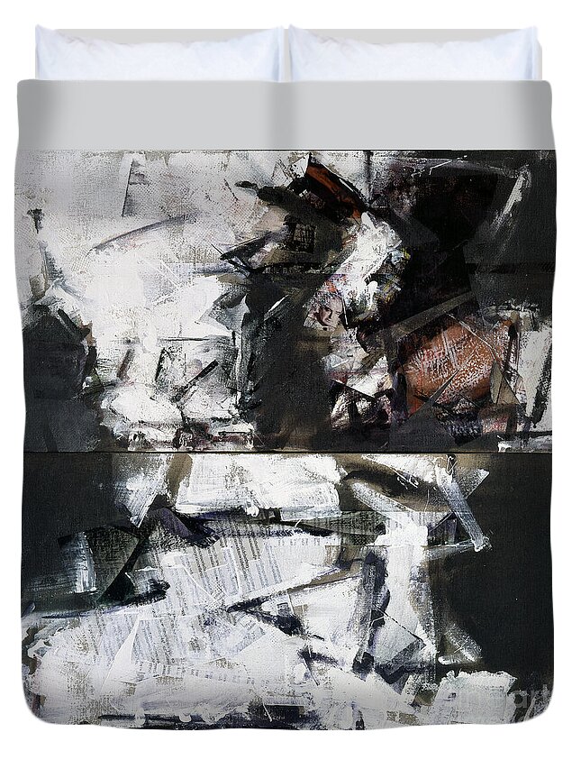 Panels Duvet Cover featuring the painting Untitled II by Ritchard Rodriguez