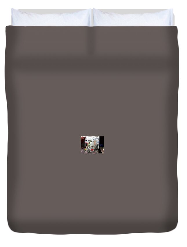 Black Art Duvet Cover featuring the drawing Untitled by Maru