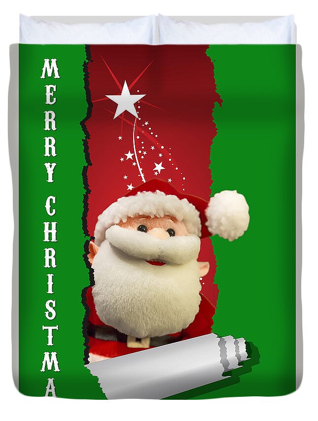 Christmas Duvet Cover featuring the digital art Unwrap the Joy by John Haldane