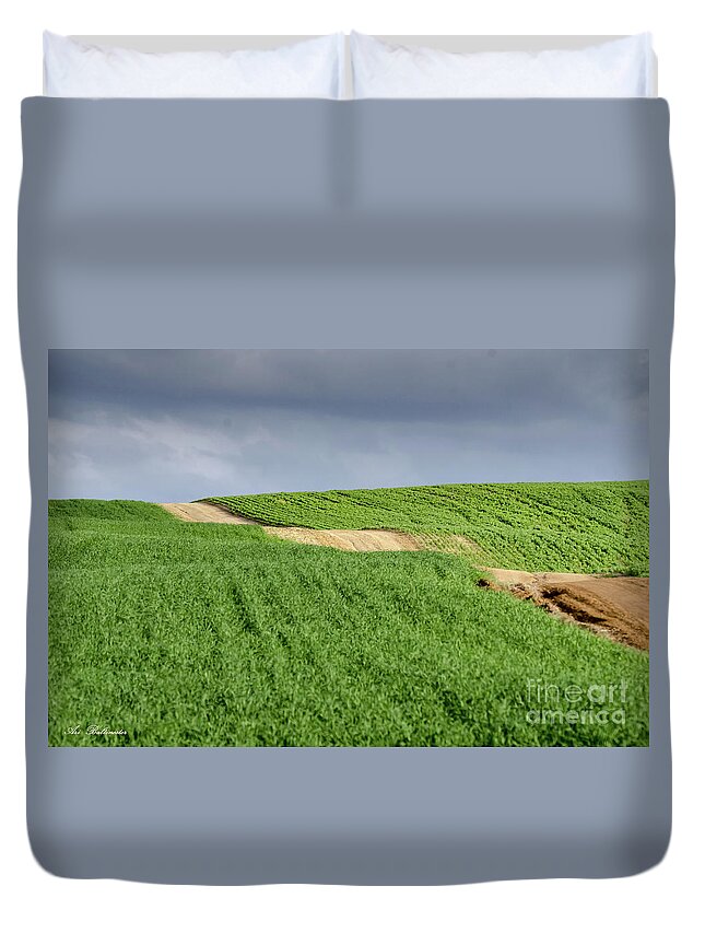 Panorama Duvet Cover featuring the photograph Up and down on the way up by Arik Baltinester