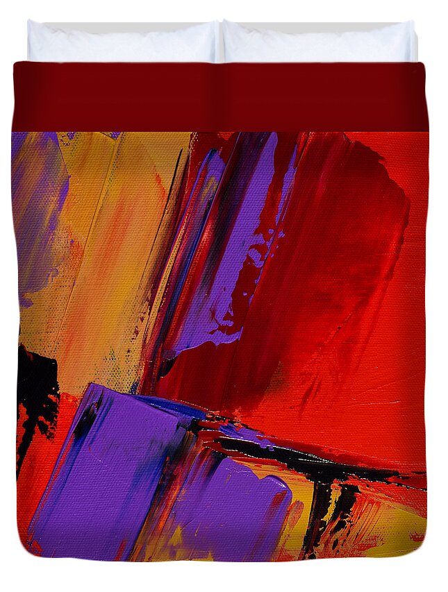 Abstract Duvet Cover featuring the painting Up and Down - Art by Elise Palmigiani by Elise Palmigiani