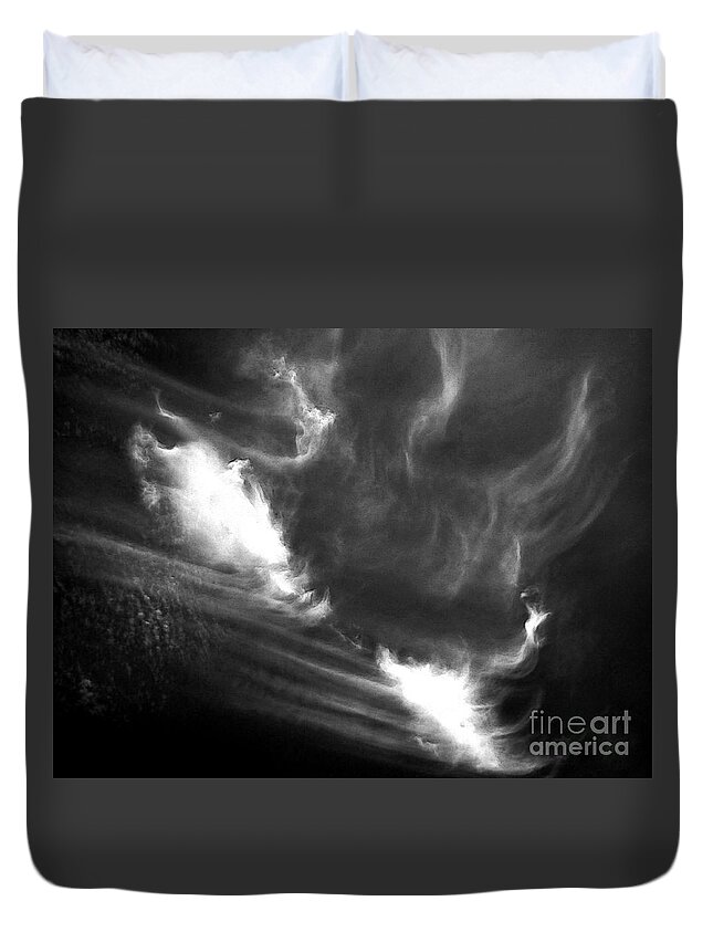 Abstract Duvet Cover featuring the photograph Up In The Clouds by Robyn King