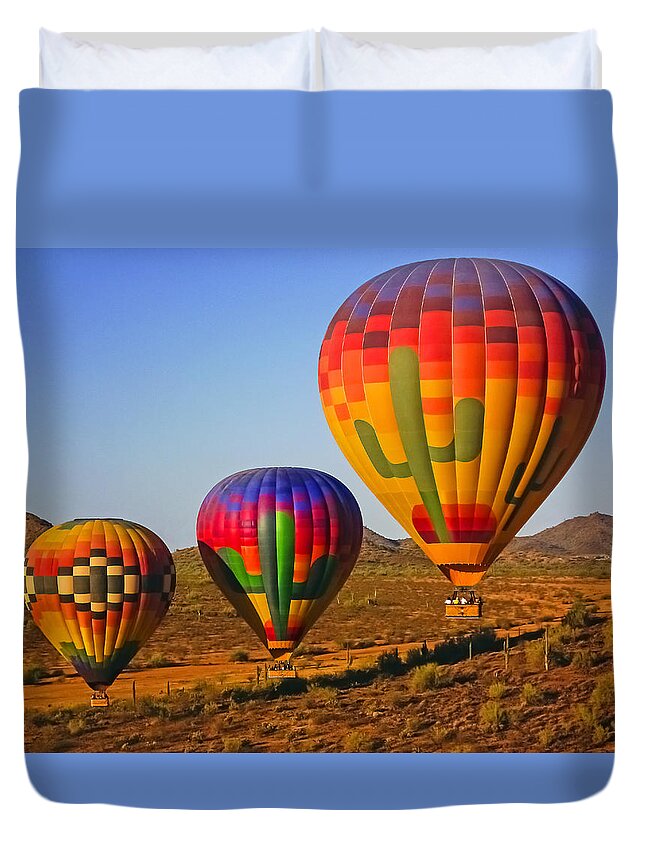 Air Duvet Cover featuring the photograph Up, Up. Up and Away in Arizona USA by Tony Crehan